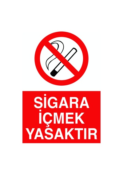 Jetyazdır Uyarı Levhaları '' Sigara İçmek Yasaktır '' A4 Pvc 30 21 Cm