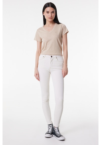 Lee Scarlett Skinny Fit Dar Kesim Yüksek Bel Çok Dar Paça Bej Kadın Esnek Jean Denim Kot Pantolon L626007614 Bej