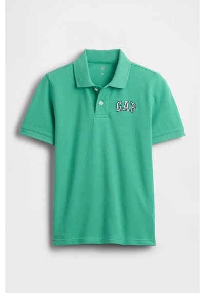 Gap Erkek Çocuk Logo Detaylı Pique Yeşil Polo T-shirt-13555 Yeşil
