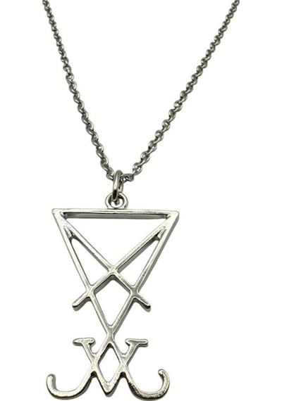 Sigil Of Lucifer Unisex Kolye Gotik Ve Mistik Tasarım Çok renkli