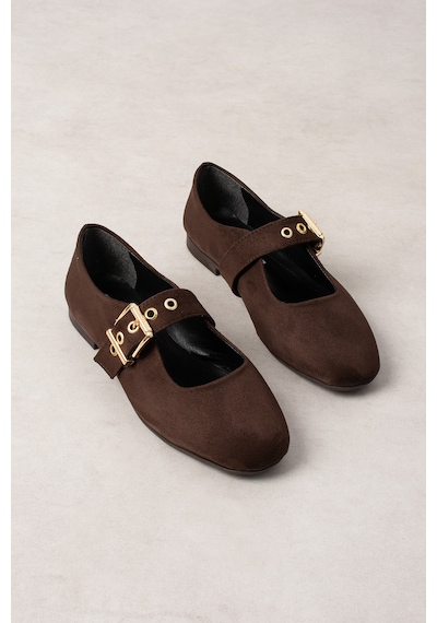 Wolk Shoes Mono Kadın Babet Süet Kahverengi Süet