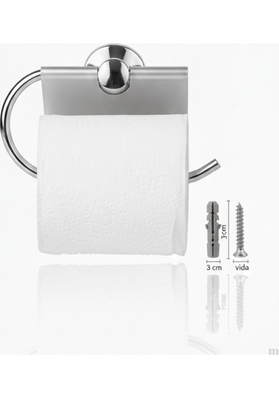 Metal Tuvalet Kağıtlığı Gümüş Renk Kapaklı Wc Kağıt Askısı 10x12 Cm Modern Banyo Aksesuarı Diğer
