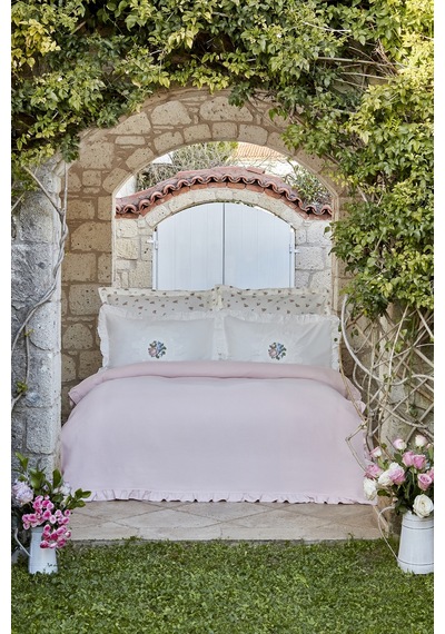 Karaca Home Fayette Çift Kişilik Nakışlı Nish Set Pudra 200.22.14.0434