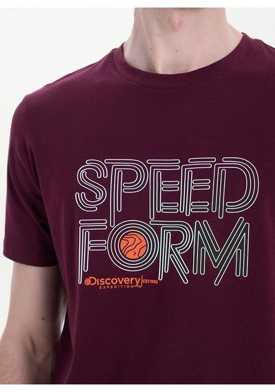 Discovery Expedition Bordo Pamuk Karışımlı T-shirt D6sm-tst3706