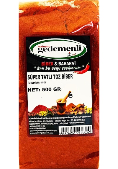 Mahmut Gedemenli Süper Tatlı Toz Biber 500 G