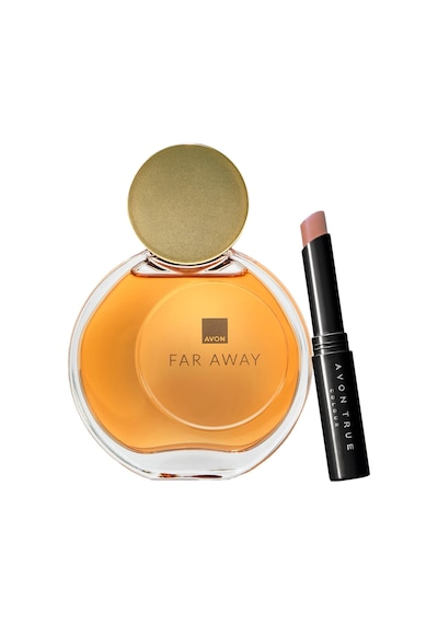 Avon Far Away Kadın Parfüm EDP 50 ML + Avon Ultra Beauty Stylo Ruj Cappucino