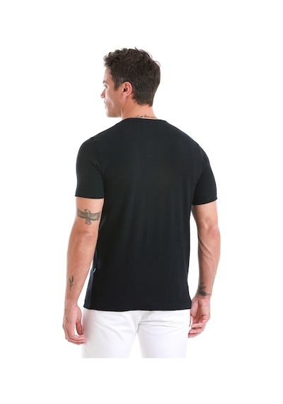 Hatemoğlu Lacivert Regular Fit Jakarlı Bisiklet Yaka Tişört 35102024c004 005 Lacivert