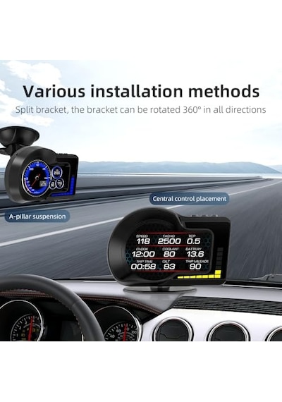 F15 Hud Obd Obd2 Dijital Kilometre Rpm Su Sıcaklığı Basınç Hararet Araç Veri Ekranı Head Up Display
