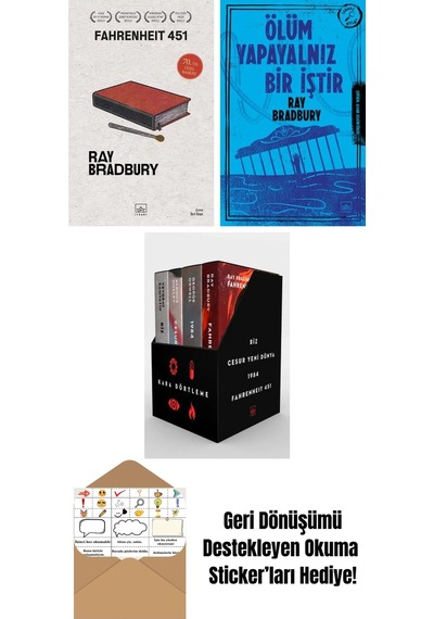 Fahrenheit 451 70. Yıl Özel Baskısı + Ölüm Yapayalnız Bir İştir + Kara Dörtleme Kutu Set 4 Kitap
