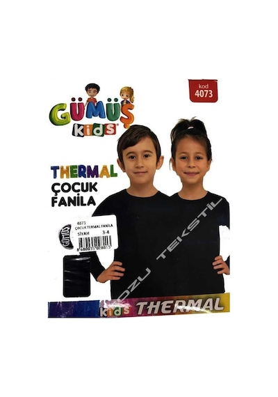 Gümüş Erkek Çocuk Termal Fanila İçlik 4073 - 1 Adet Siyah