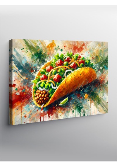 Kanvas Tablo Baharatlı Taco Lezzeti 70cmx100cm