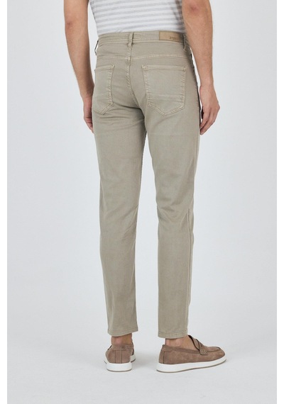 İmza Koyu Bej Pamuklu 5 Cep Casual Slim Fit 5 Cep Pantolon 1003250318 KOYU BEJ