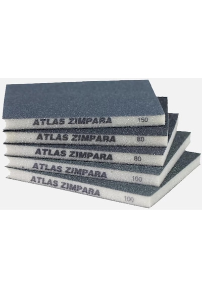 Atlas İnce 2 Taraflı Sünger Zımpara 60 Kum 5 Adet