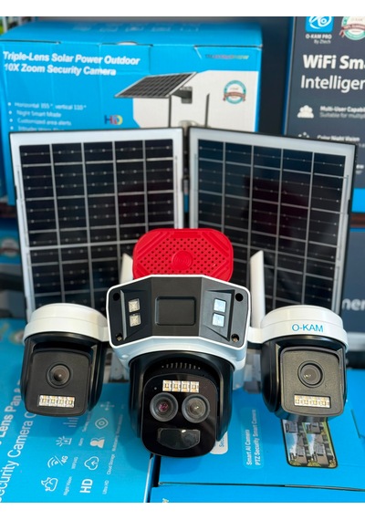 Okam 4075 4g 3 Kameralı 10x Optik Zoomlu Solar Güvenlik Kamerası