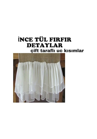 Jüt Kumaş Hasır Ve Beyaz Tül Fırfırlı Runner Renkli