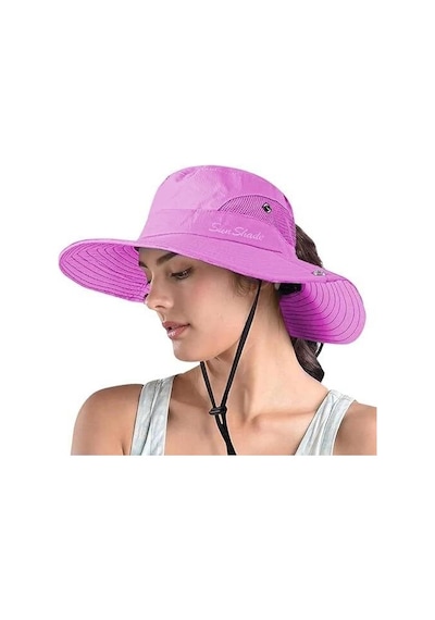 Valkyrie Outdoor Güneş Şapkası Unisex Kamp Trekking Safari Balıkçı Şapkası Uv Koruma Mor Mor