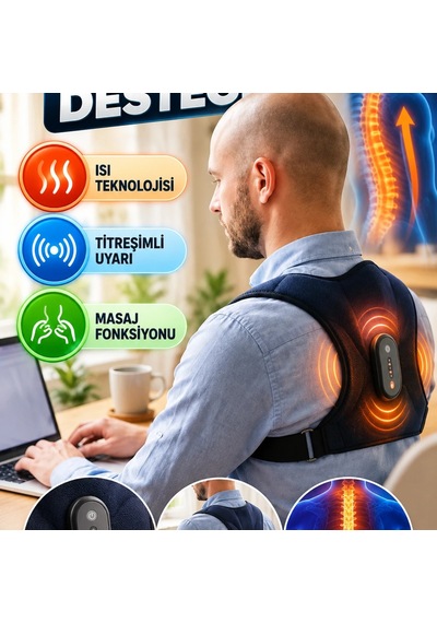 Titreşimli Uyarı, Isı Ve Masaj Fonksiyonlu Postür Destek Kemeri