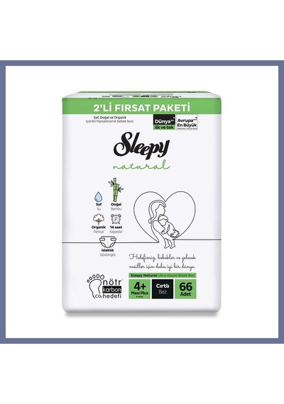 Sleepy Bebek Bezi 2'li Fırsat Maxi Plus 4+ 66 Dlra Standart