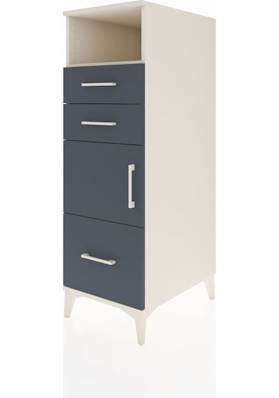 Kronos Dolap 2 Raflı 3 Çekmeceli Tek Kapaklı 44x59x134 Aytaşı-antrasit Aytası