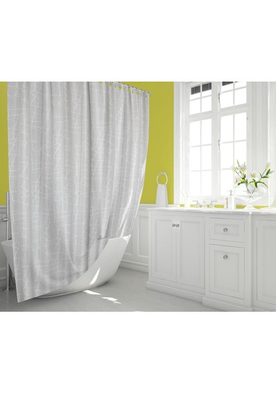 Zethome Tropik Banyo Duş Perdesi 3182 Tek Kanat 1x120x200 Beyaz