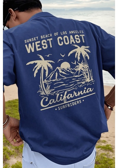 Genius Store Erkek Tişört Pamuklu Kumaş Sırt Baskılı Tişört Sokak Modası Rahat Kalıp T-shirt West-indigo Genius Store Erkek Tişört Pamuklu Kumaş Sırt Baskılı Tişört Sokak Modası Rahat Kalıp T-shirt West-indigo