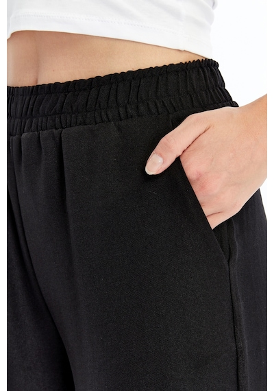 Genius Store Kadın Pantolon Keten Karışımlı Beli Lastikli Kırışmaz Kumaş Pantolon Keten-pantolon siyah Genius Store Kadın Pantolon Keten Karışımlı Beli Lastikli Kırışmaz Kumaş Pantolon Keten-pantolon siyah