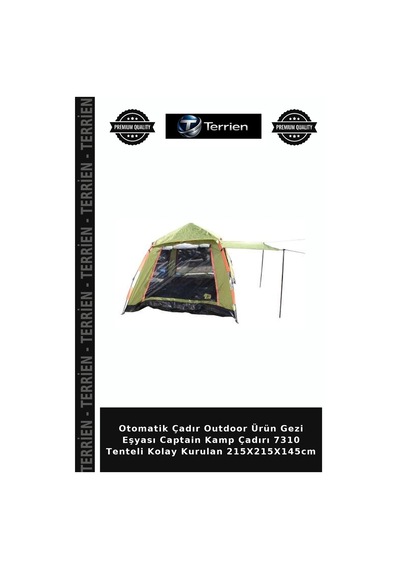 Otomatik Çadır Outdoor Ürün Gezi Eşyası Captain Kamp Çadırı 7310 Tenteli Kolay Kurulan 215x215x145cm Standart
