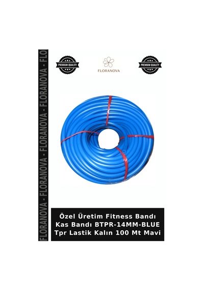 Özel Üretim Fitness Bandı Kas Bandı Btpr-14mm-blue Tpr Lastik Kalın 100 Mt Mavi Diğer
