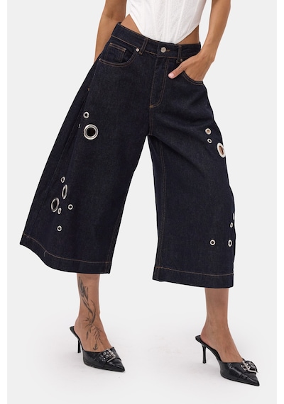 it's basic Kadın İndigo Selvedge 7s6-50 Maxi Boy Tasarım Bermuda Şort