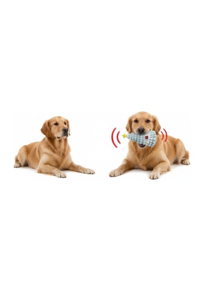3 Adet Sesli Çam Ağacı Köpek Oyuncağı - Dayanıklı