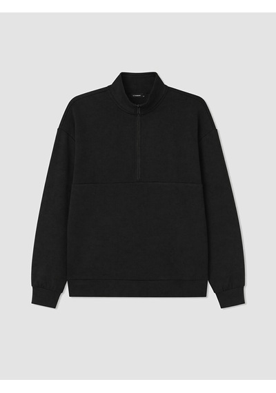 Lcw Eco Siyah Dik Yaka Soft Touch Kadın Sweatshirt