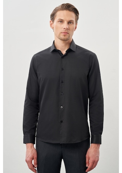 İmza Siyah Uzun Kol Düz Bez Ayağı Yarım İtalyan Yaka Cepsiz Pamuklu Classic Slim Fit Gömlek 1004245268 Siyah İmza Siyah Uzun Kol Düz Bez Ayağı Yarım İtalyan Yaka Cepsiz Pamuklu Classic Slim Fit Gömlek 1004245268 Siyah