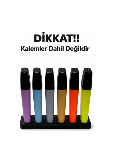 2 Adet 6 Lı Kalem Standı Organizer Sert Plastik Masaüstü Kalemlik Renk Seçenekli Minimal Tasarım Çok Renkli