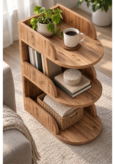 Sulorahome Yan Sehpa Kahverengi Suntalam 60x43 Cm Atlantik Çam