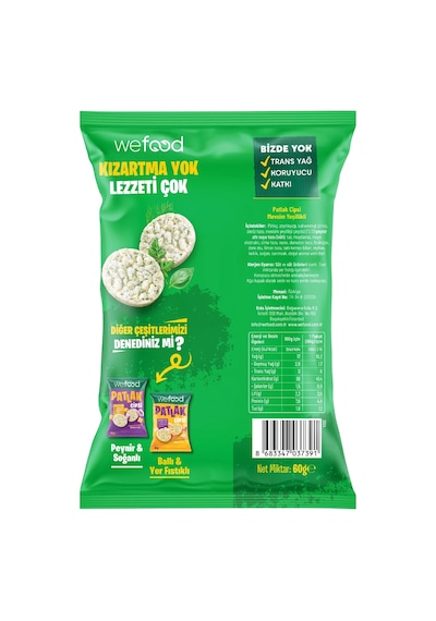 Wefood Mevsim Yeşillikli Patlak Cipsi 60 G 8'li 8683347037698