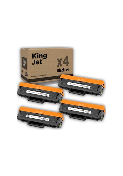 Kingjet Hp Uyumlu 106a W1106a Standart Kapasiteli 4'lü Paket Çipli Uyumlu  Toneri Mfp 135fnw