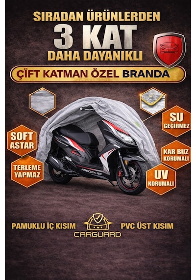 Carguard Rks Freccia 150cc Uyumlu Fitilli Motosiklet Brandası Motor Örtüsü-arka Çanta Uyumlu
