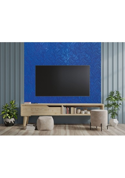 Tink 3d Kendinden Yapışkanlı Akustik Keçe Panel Modern Desenli 52x98 Cm 2 Adet 1 M² Mavi