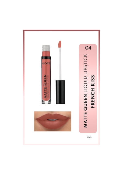 Note Cosmetique Matte Queen Lipstick Kalıcı Mat Likit Ruj - 04 French Kiss - Nude