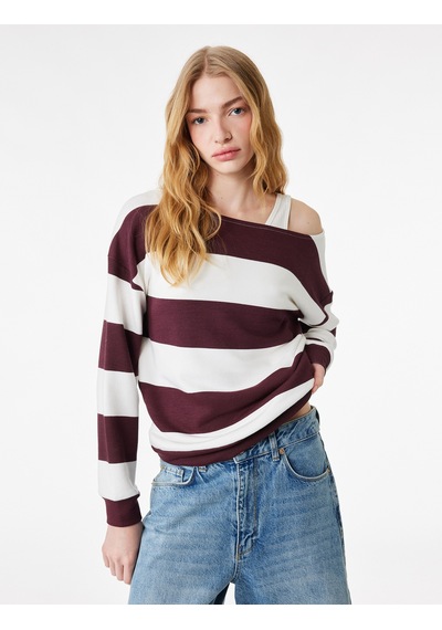 Koton Rahat Kalıp Modal Karışımlı Omzu Açık Kayık Yaka Sweatshirt Bordo Çizgili 6sal10418ık Bordo Çizgili Koton Rahat Kalıp Modal Karışımlı Omzu Açık Kayık Yaka Sweatshirt Bordo Çizgili 6sal10418ık Bordo Çizgili