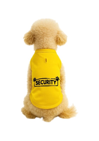 Kedi Ve Köpek Kıyafeti & Elbisesi Sarı Security Atlet Xl