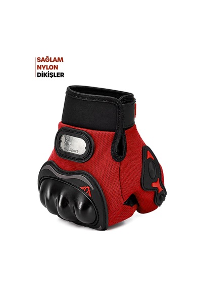 Alastor M Beden Korumalı Motosiklet Eldiveni Unisex Bisiklet Motorcu Eldiveni Kırmızı 113