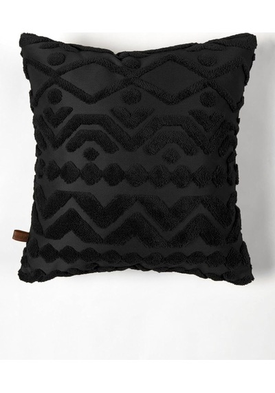 Bohem Özel Tasarım Punch Panç Desen Kare Dekoratif Kırlent Kılıfı 43x43 Cm Letta Siyah Diğer