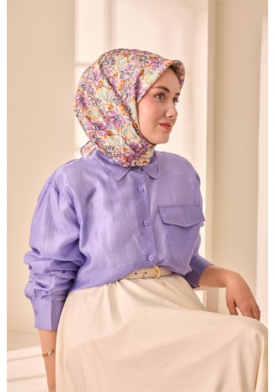 Silk Home Twill İpek Eşarp 11477-02 Ekru, Lila, Bej, Turuncu, Taba, Turkuaz