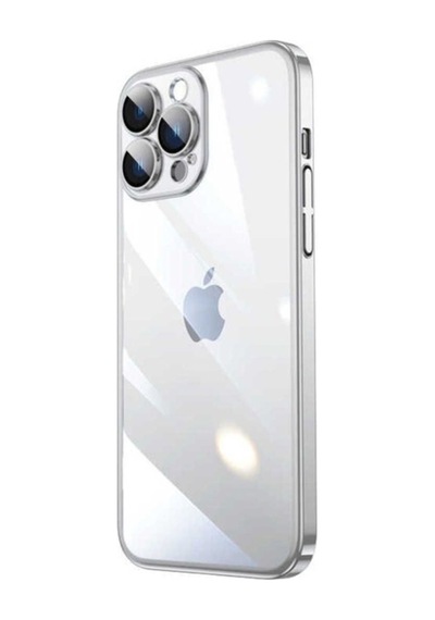 Apple Uyumlu iPhone 13 Pro Kılıf Sert Pc Renkli Çerçeveli Zore Riksos Kapak Gümüş