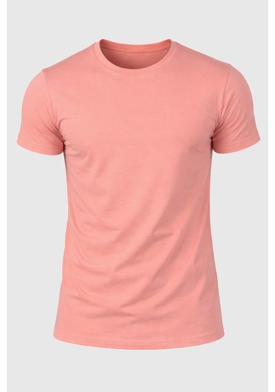 Rizzup Erkek Gülkurusu Slim Fit %90 Pamuk Likralı Yumuşak Dokulu Basic Tişört 1801131