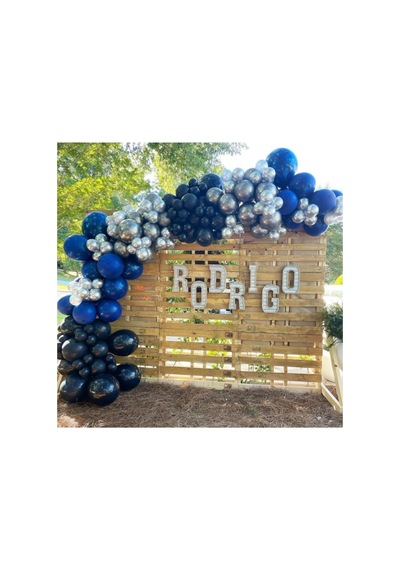 Krom Gümüş Pastel Gece Mavisi Koyu Mavi Balon Zinciri 100 Adet Mix