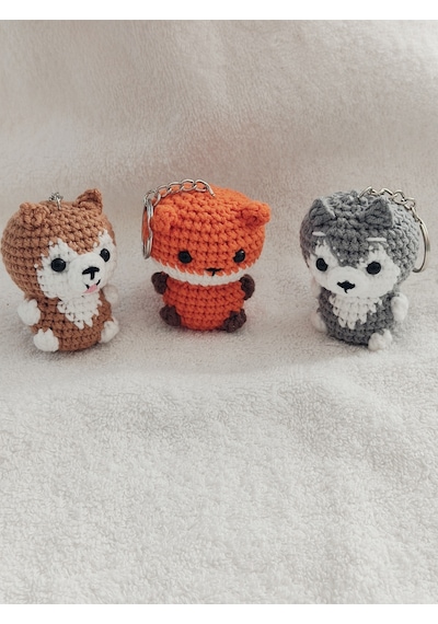 Amigurumi Oyuncak Anahtarlıklar 3 Adetli 6-7 Cm