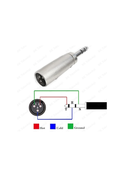 3-Pin Xlr Erkek To 6.35Mm Stereo Erkek Ses Kablosu Mikrofon Adapt