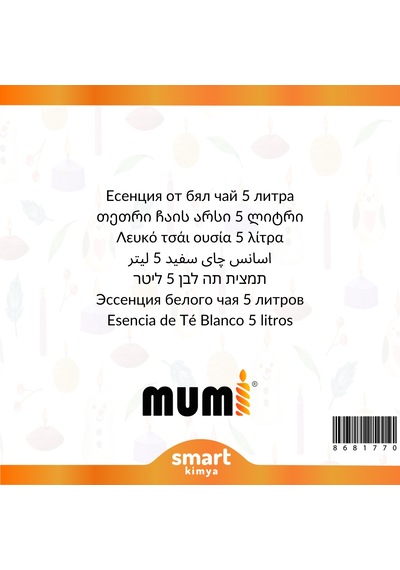 Mumi Beyaz Çay Mum Esansı 5 Litre